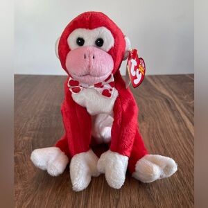 3 FOR $25: Authentic TY Beanie Babies Valentine the Monkey, 2003. NWT